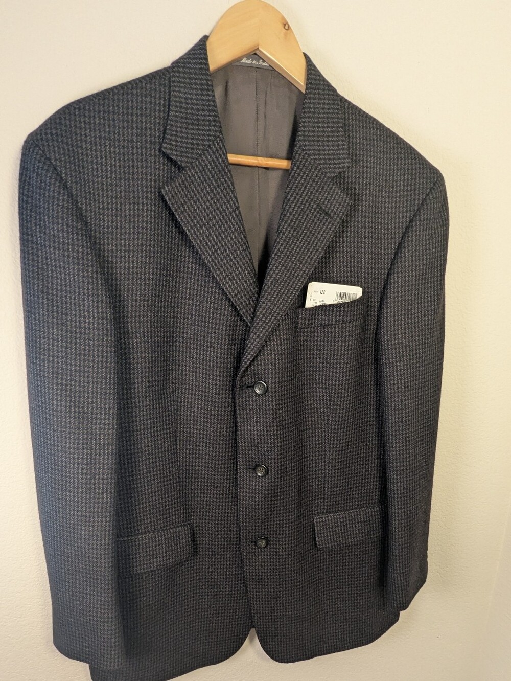 Oscar de la Renta Men’s 42R Wool Cashmere Blazer Sport Coat Gray NWT